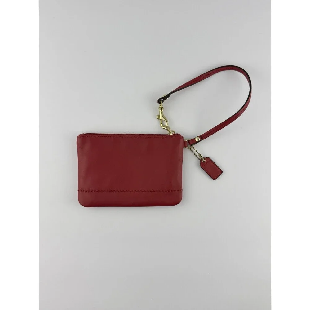Beautiful COACH Red Smooth Leather Wristlet